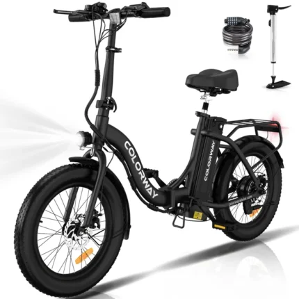 COLORWAY Vélo électrique Pliable 20" Noir, Vélo Assiatance électrique avec Batterie 36V 12Ah Moteur 250W, VAE E-BIKE pliant